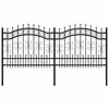 vidaXL Gartenzaun KAMPEN mit Speerspitze Schwarz 240 x 100 cm Stahl