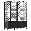 vidaXL Hochbeet mit Rankgitter und Dach Schwarz 163 x 40 x 144 cm PP