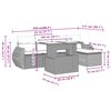 vidaXL 6-tlg. Garten-Sofagarnitur mit Kissen Grau Poly Rattan