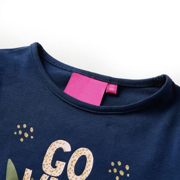 Kinder-Langarmshirt Marineblau 104