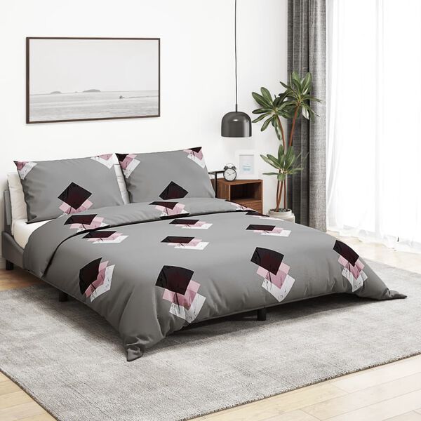 vidaXL Bettw&auml;sche-Set Grau 260x240 cm Baumwolle