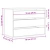 vidaXL Kommode Wei&szlig; 80x41x58 cm Holzwerkstoff