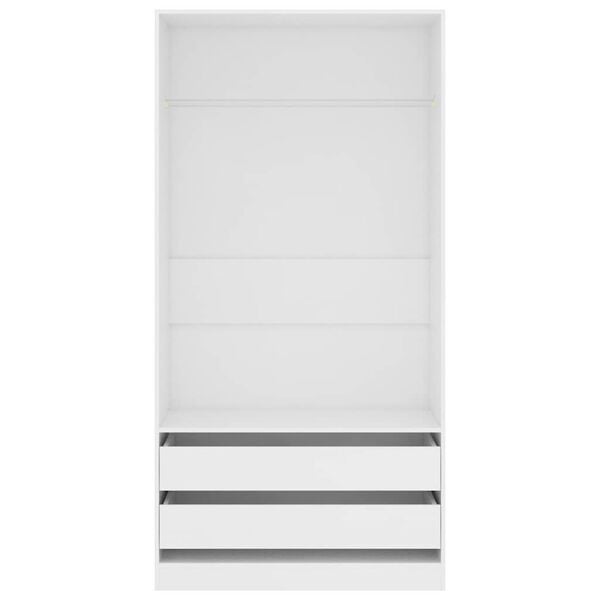 vidaXL Kleiderschrank Weiß 100x50x200 cm Holzwerkstoff