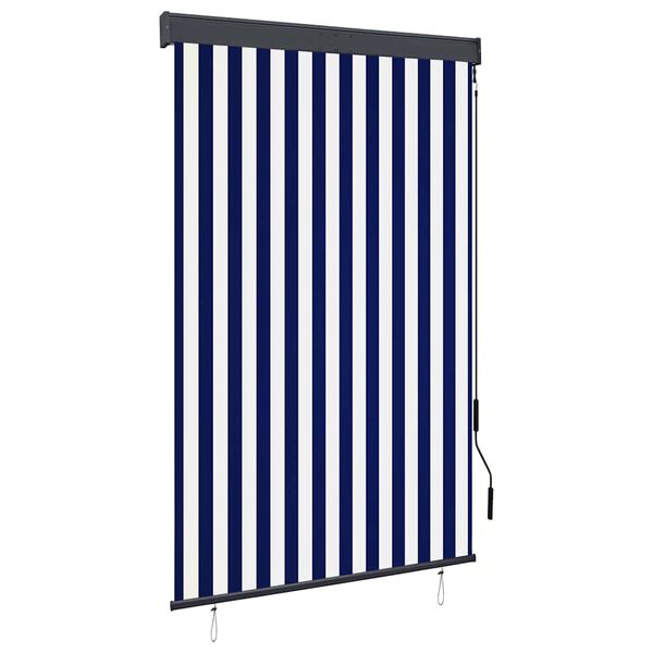 vidaXL Au&szlig;enrollo 120 x 250 cm Blau und Wei&szlig;