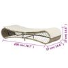 vidaXL Sonnenliege mit Auflage Poly Rattan Grau