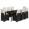 vidaXL 9-tlg. Garten-Bistro-Set mit Kissen Schwarz Poly Rattan
