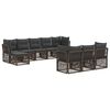 vidaXL Gartensofa-set 10 Stk. Grau Poly-Rattan