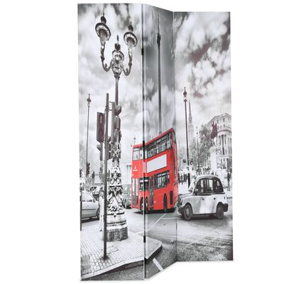 vidaXL Raumteiler klappbar 120 x 170 cm London Bus Schwarz-Weiß