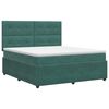 vidaXL Boxspringbett mit Matratze Dunkelgr&uuml;n 140 x 190 cm Samt