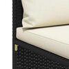 vidaXL 5-tlg. Garten-Sofagarnitur mit Auflagen Schwarz Poly Rattan