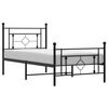 vidaXL Bettgestell mit Kopf- und Fu&szlig;teil Metall Schwarz 90x190 cm