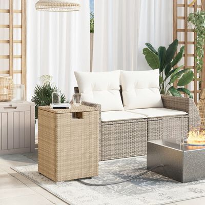 vidaXL Propan-Tank-Verstecktisch Beige 40x40x60 cm Poly Rattan