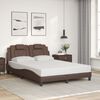 vidaXL Bettgestell "Viana" mit LED ohne Matratze Braun 140x200 cm