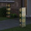 vidaXL Solar LED Weg Licht 2 pcs Silber Galvanisiertes Stahl
