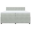 vidaXL Boxspringbett mit Matratze Hellgrau 200x200 cm Samt