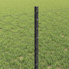 vidaXL Zaun mit Pfosten Grau 0,6 x 50 m Stahl und PVC