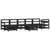vidaXL 8-tlg. Garten-Lounge-Set mit Kissen Schwarz Massivholz