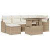 vidaXL Gartensofa-set 7 Stk. Beige Poly Rattan
