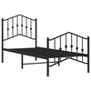 vidaXL Bettgestell mit Kopf- und Fu&szlig;teil Metall&nbsp;Schwarz 75x190 cm