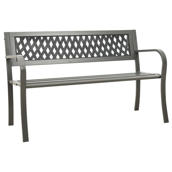 vidaXL Gartenbank 125 cm Stahl Grau
