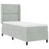 vidaXL Boxspringbett mit LED-Lichtleisten Hellgrau 80 x 200 cm Samt