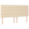vidaXL Boxspringbett mit Matratze & LED Creme 180x200 cm Stoff