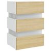 vidaXL LED-Nachttisch Wei&szlig; und Sonoma-Eiche 45x35x67 cm Holzwerkstoff