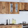 vidaXL K&uuml;chen-H&auml;ngeschrank mit Glast&uuml;r Kalmar Altholz-Optik Holzwerkstoff