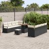 vidaXL Garten-Sofa-Set mit Kissen Schwarz und Creme 90 x 55 x 71 cm