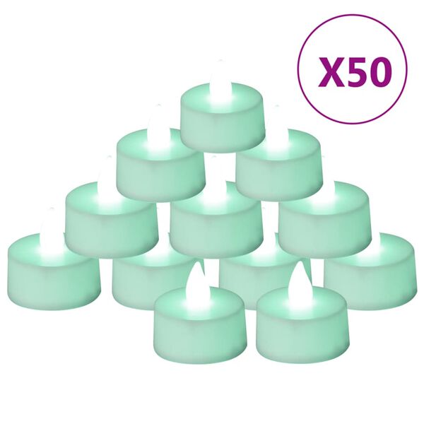 vidaXL LED-Teelichter 50 Stk. Flammenlos Elektrisch Bunt