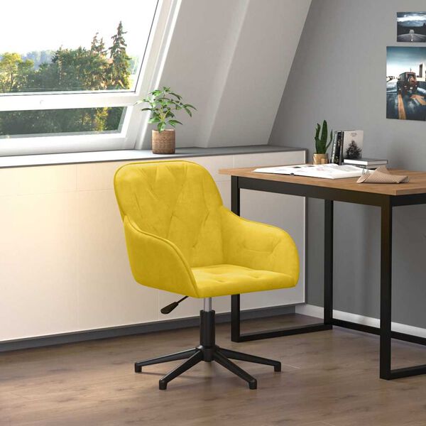 vidaXL B&uuml;rostuhl Drehbar Gelb Samt