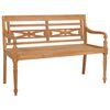 vidaXL Batavia-Bank mit Hellblauer Auflage 150 cm Massivholz Teak