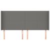 vidaXL Kopfteil mit Ohren Dunkelgrau 163x16x118/128 cm Stoff
