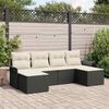 vidaXL Gartensofa-set mit Speicher 6 pcs Schwarz Poly-Rattan
