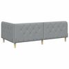 vidaXL Eckbettgestell mit Matratze Hellgrau 90 x 190 cm Stoff