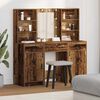 vidaXL Schminktischset mit LED mit Regal 3 pcs Altholz Holzwerkstoff
