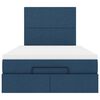 vidaXL Ottoman-Bett mit Matratze & LEDs Blau 120x200 cm Stoff