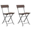 vidaXL Bistrost&uuml;hle 2 Stk. Klappbar Braun Poly Rattan und Stahl