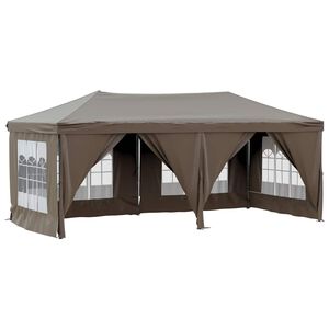 vidaXL Partyzelt Faltbar mit Seitenw&auml;nden Taupe 3x6 m