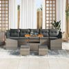 vidaXL Garten-Sofa-Set mit Kissen mit Speicher mit Kissen 10 pcs Grau