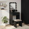 vidaXL Schminktisch mit Regal Schwarz Eichen-Optik 50 x 41 x 135 cm