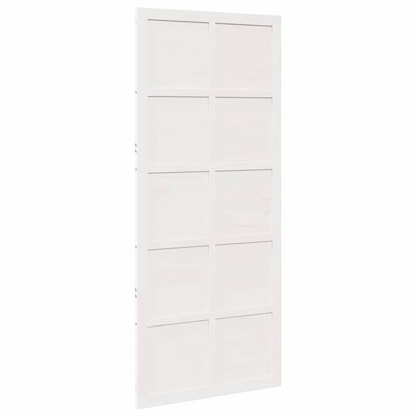 vidaXL Scheunent&uuml;r Wei&szlig; 90 x 2,5 x 208 cm Massives Kiefernholz