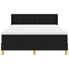 vidaXL Boxspringbett mit Matratze Schwarz 200 x 140 cm Polyester