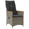 vidaXL 7-tlg. Garten-Essgruppe mit Kissen Grau Poly Rattan