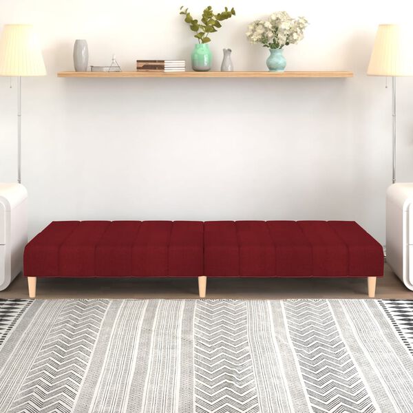 vidaXL Schlafsofa 2-Sitzer Weinrot Stoff