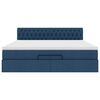 vidaXL Ottomane Bett mit Matratze & LEDs Blau 180x200 cm Stoff