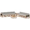 vidaXL Outdoor-Sofagarnitur mit Kissen 9 pcs Natur und Hellgrau