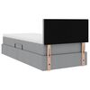 vidaXL Bett mit Stauraum und LED mit LED Hellgrau 90 x 190 cm Stoff