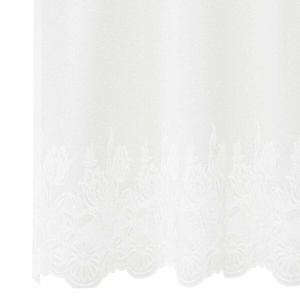vidaXL Spitzenvorhang mit Vorh&auml;ngen Floral Wei&szlig; 120 x 500 cm Polyester
