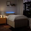 vidaXL Boxspringbett mit Matratze Creme 120x190 cm Stoff